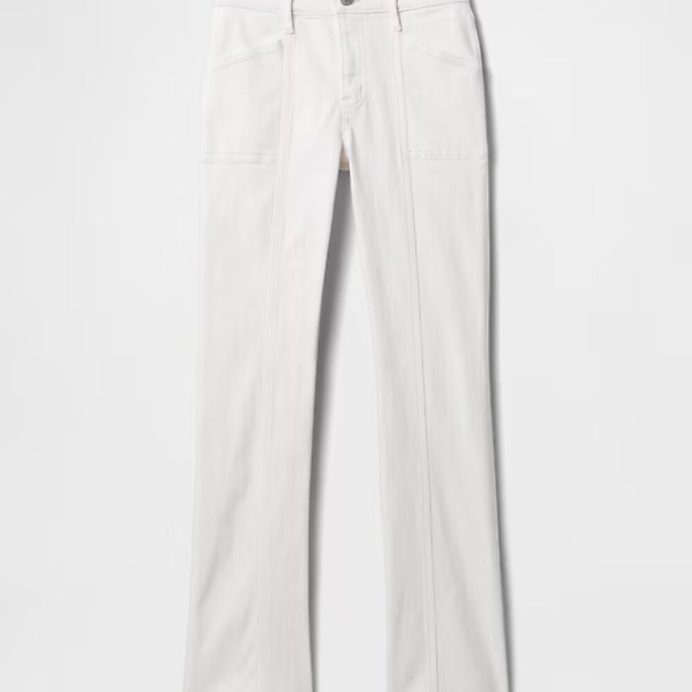 Gap White Mid Rise Seamed Universal Baby Boot Jeans Full Length Sz 6/28